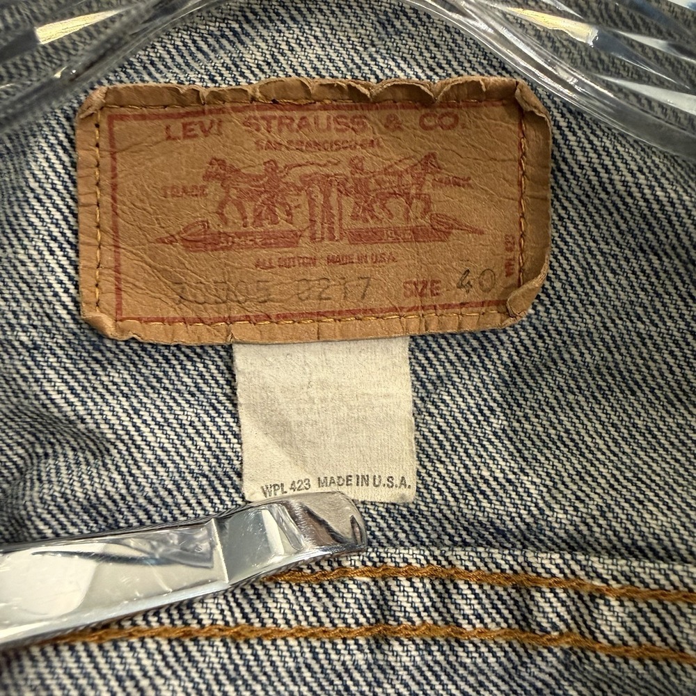 Levis Denim Jean Jacket Mens 40 Vintage 70505 0217 Trucker Red Tab USA Trucker - Picture 8 of 13